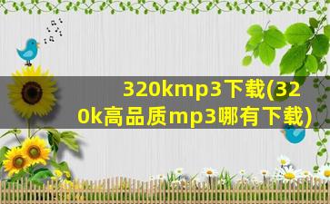 320kmp3下载(320k高品质mp3哪有下载)