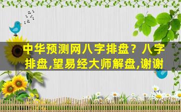 *预测网八字排盘？八字排盘,望易经大师解盘,谢谢