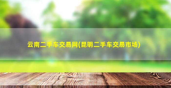 云南二手车交易网(昆明二手车交易市场)