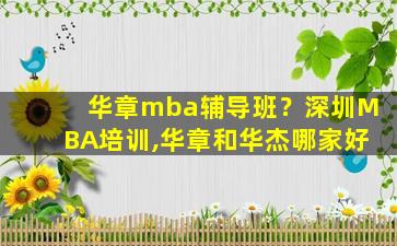 华章mba辅导班？深圳MBA培训,华章和华杰哪家好插图