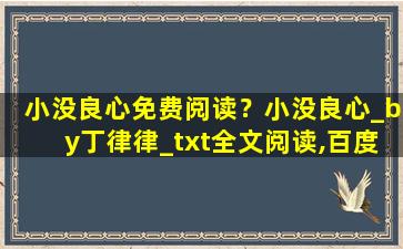 小没良心免费阅读？小没良心_by丁律律_txt全文阅读,百度网盘免费下载