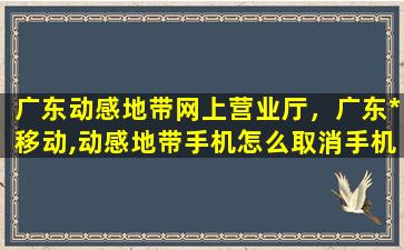广东动感地带网上营业厅，广东*移动,动感地带手机怎么取消手机流量20元套餐的