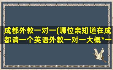 成都外教一对一(哪位亲知道在成都请一个英语外教一对一大概*一个小时)插图
