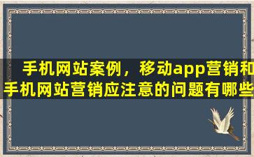 手机网站案例，移动app营销和手机网站营销应注意的问题有哪些