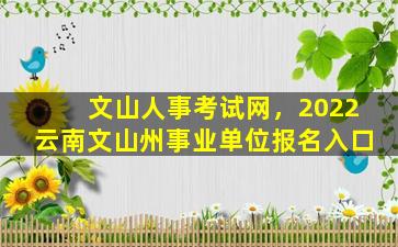 文山人事考试网，2022云南文山州事业单位报名入口