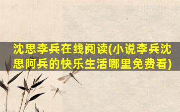 沈思李兵在线阅读(小说李兵沈思阿兵的快乐生活哪里免费看)