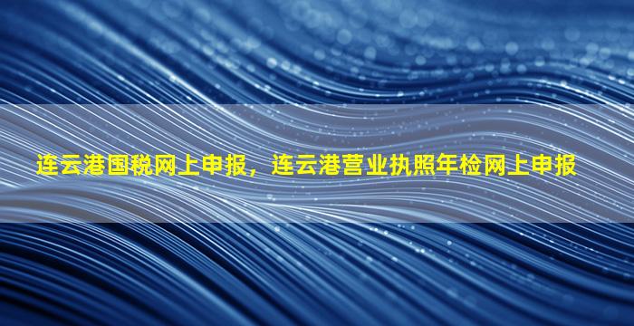 连云港国税网上申报，连云港营业执照年检网上申报