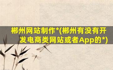 郴州网站制作*(郴州有没有开发电商类网站或者App的*)插图